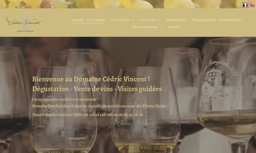 Aperçu du site de Domaine Cédric Vincent